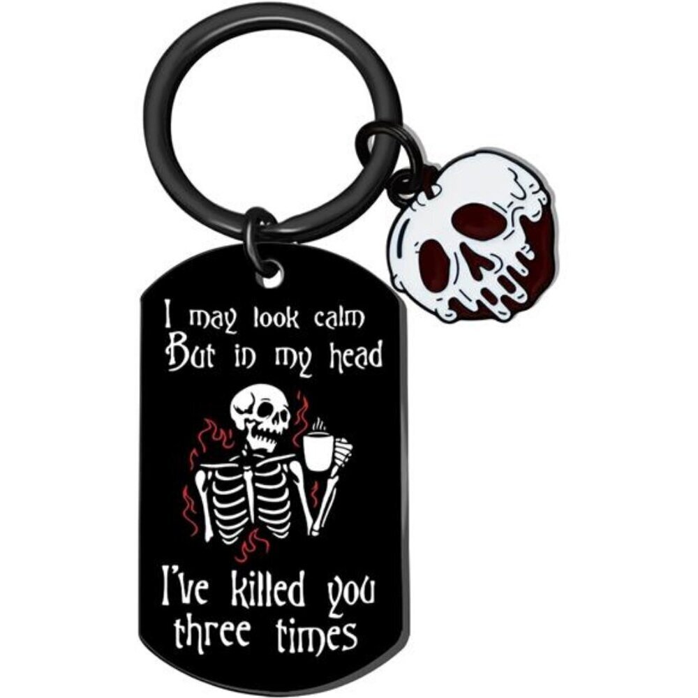 Stylish Skull Keychain Spooky Basket Stuffers Women